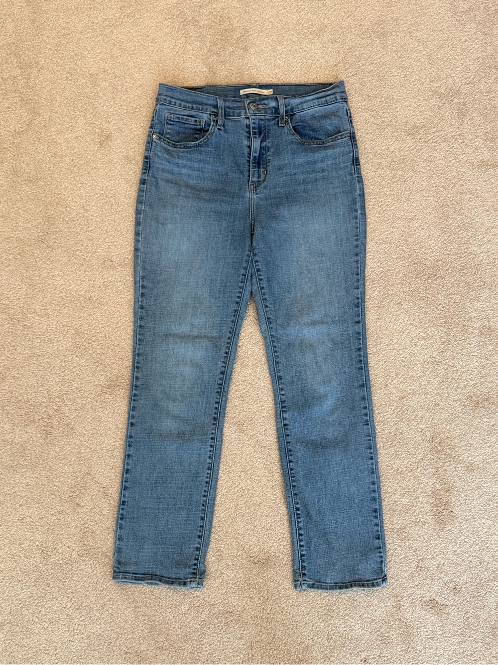 Levi's 724 High Rise Straight Jeans Women's 29 Blue Denim Stretch Casual Boho